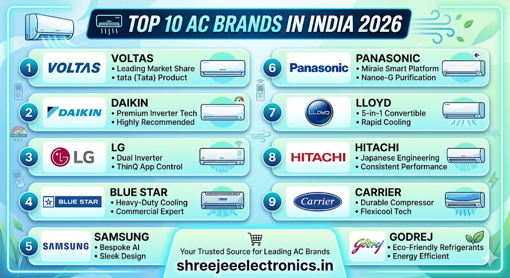 top 10 ac brands in inida