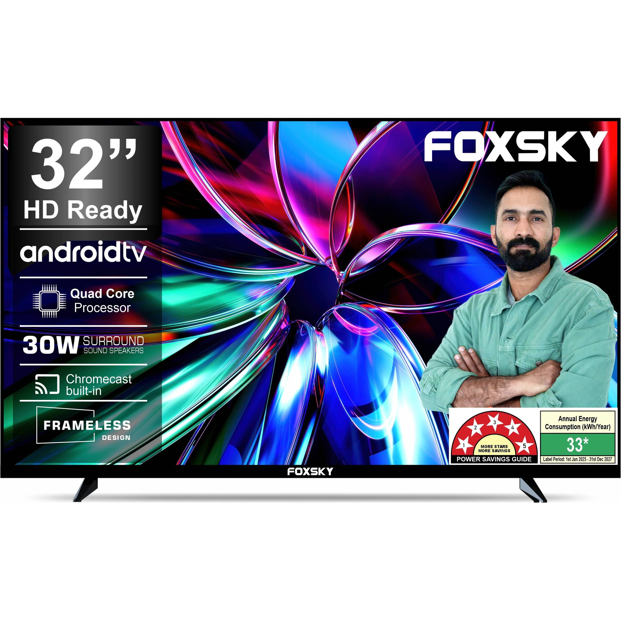 Foxsky 80 cm (32 inch) HD Ready LED Smart Android TV