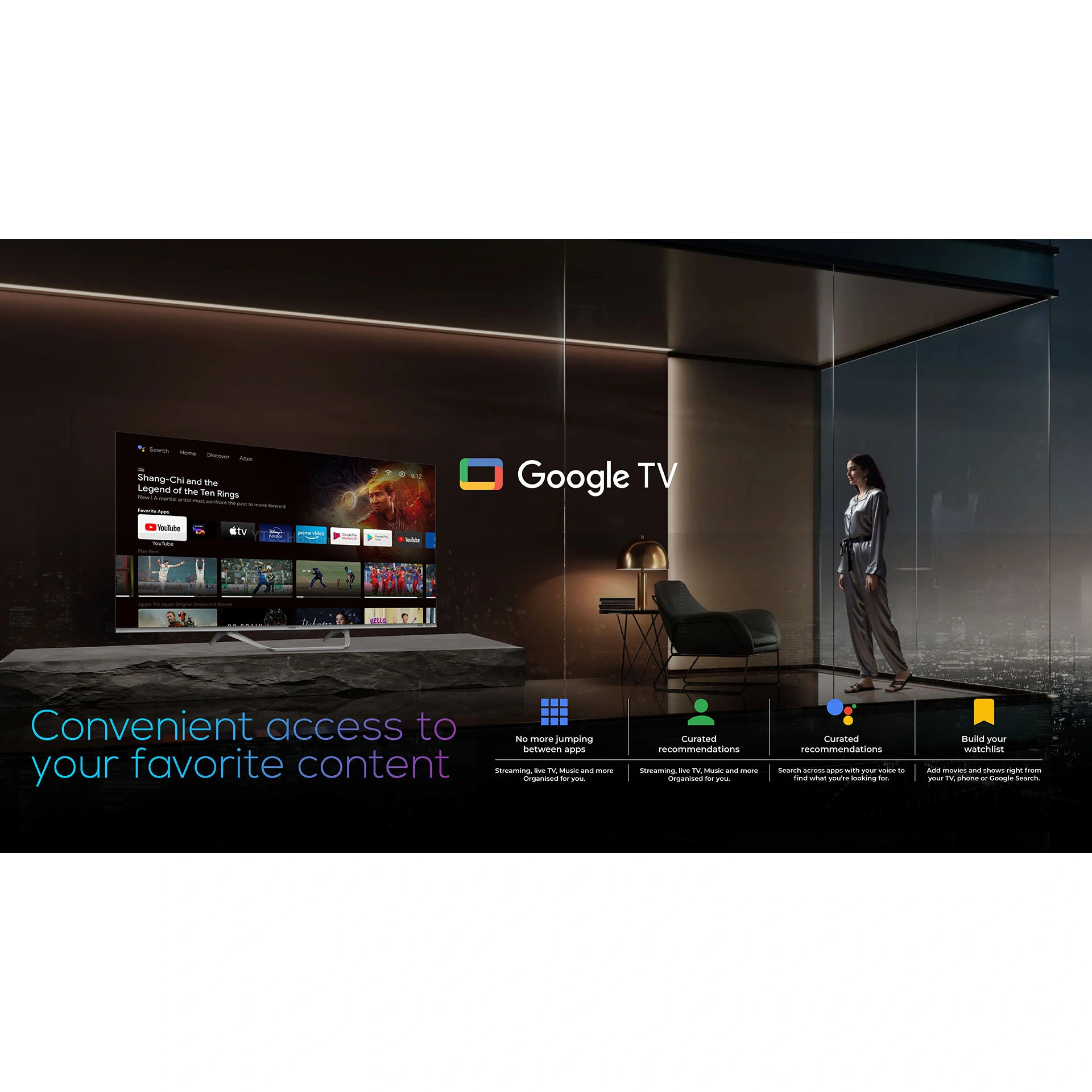 Haier H40K85EFX-FHD K85 Series 101cm(40) Smart Google TV With Google Assistant