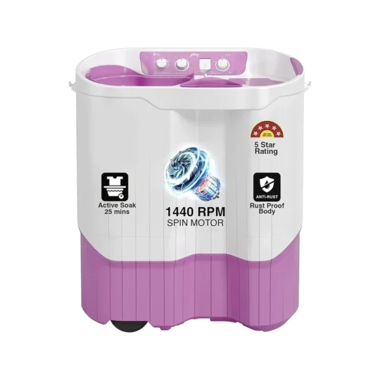 Godrej Edge Pro 9 Kg 5 Star Semi Automatic Top Load Washing Machine Appliance With Aqua Jet Pulsator