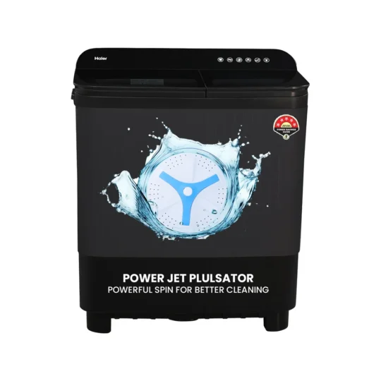 Haier 10 kg Toughened Glass, Anti Bacterial Vortex Pulsator, 1300 RPM, Spray Function, Wash Programs