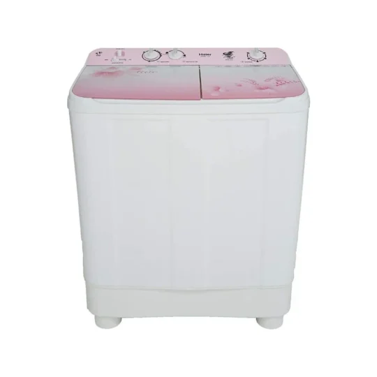Haier 8 kg Semi Automatic Top Load Washing Machine White, Pink (HTW80-1159FL)
