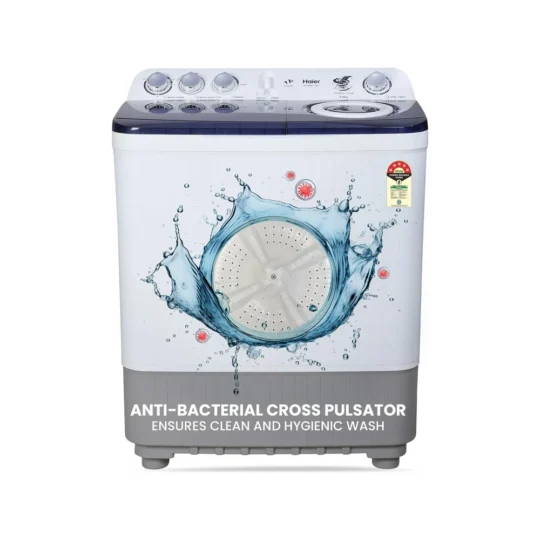 Haier 8 kg 5 Star Vortex pulsator Semi Automatic Top Load Washing Machine (HTW80-186,Burgundy)