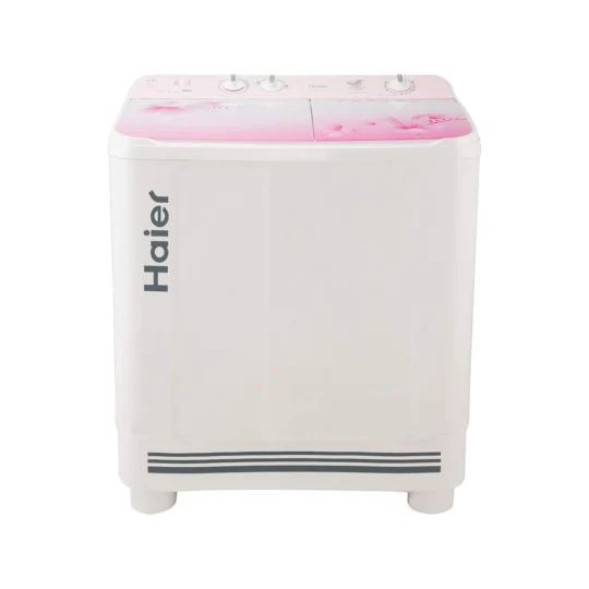 Haier 9 Kg 5 Star Anti-Bacterial Vortex Pulsator Semi Automatic Top Load Pink (HTW90-1159FL, White,